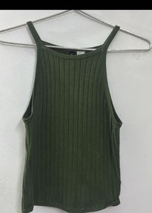 H&amp;M Green Ribbed Tank