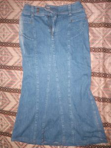 Faded Blue Mermaid Denim Skirt