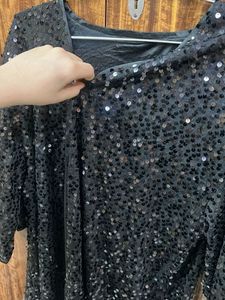 Sequin Embellished Black Shrug