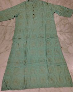 3XL Size Beautiful Gold Foil Work Kurta