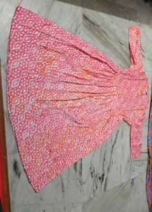 Chanderi Pink Printed Dress