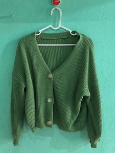 Green Knit Cardigan