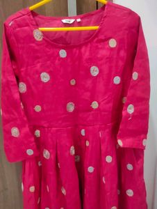 Pink Polka Dot Dress Kurta