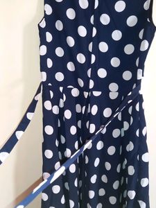 Polka Dots Flared Frock With Coat