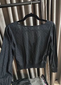 ONLY Cute Black Crop Top with sleeves | L size