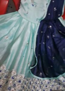 small girl  sky blue  stylish frock
