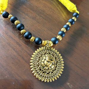 Beaded Necklace with Ganesha Pendant