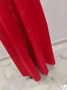 Elegant Coral Embellished Maxi Gown