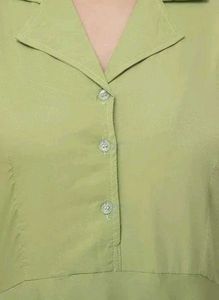 Green Button-Down Top