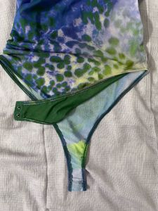 Zara Printed Tulle Bodysuit