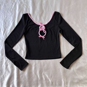 Pinterest Savana Black &amp; Pink Bow Top