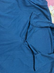 Blue Ribbed Top