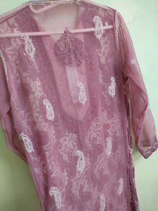 Pink Embroidered Kurti