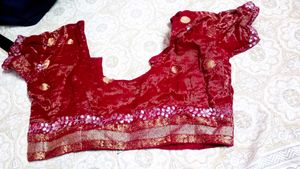 Red Embellished Blouse