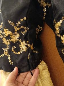 Black And Gold Lehenga