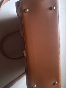 CB Cris bella Brown Woven Satchel