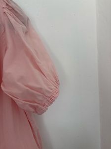 Cute Pink Puff Sleeve Dress