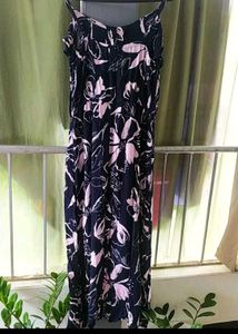 Navy Floral Ruffle Neck Maxi Dress | Summer Ready