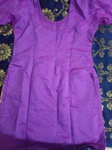 Purple Embroidered Kurti Top
