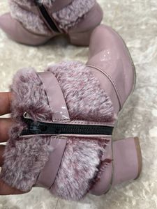 Girls&#39; Pink Bow Ankle Boots