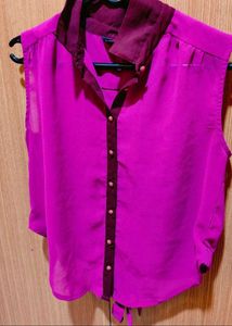 MAX sleeveless bow shirt