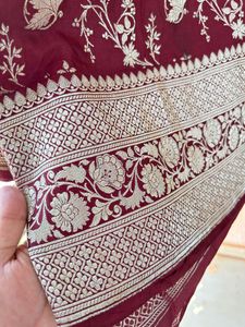Classic Original Maroon Banarasi Silk Saree