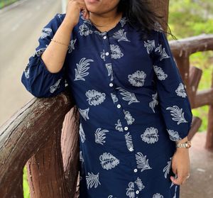 Blue Printed Kurta