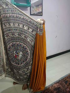 Hand-Painted Tussar Silk Saree
