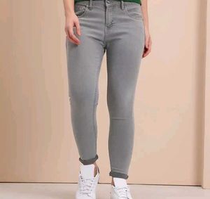 Women Gray Denim Jeans @stretch Jean