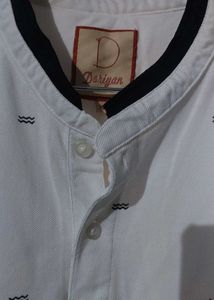 Cantabil Regular Fit Micro Print Cotton Tshirt