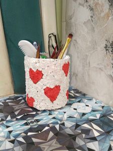 Handmade Heart Pencil Holder