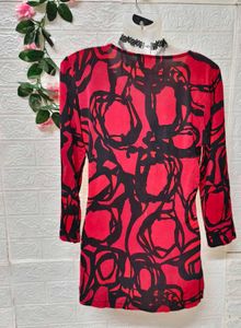 🎁Buy 2 Get 1 Free 🎁Red &amp; Black Print Top
