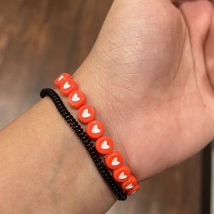Aesthetic Redish Bracelet With Cute Lil Heart!!!