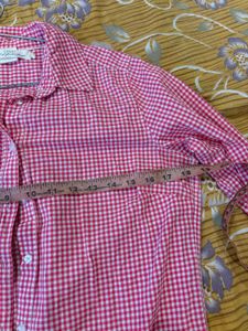 Pink &amp; White plaid Checked Shirt