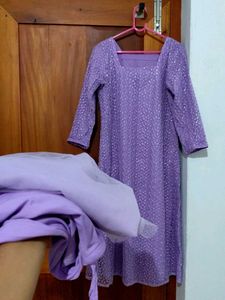 Elegant Lavender Kurta & Dupatta Set
