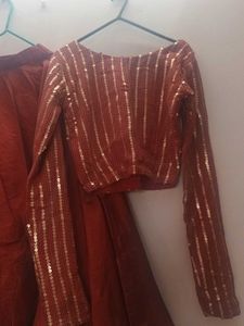 Maroon Sequin Lehenga Choli