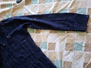 Ethnic sequined Navy Blue Kurta for boys