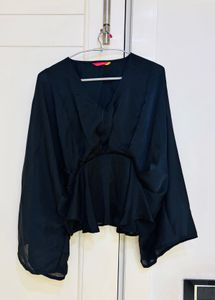 Elegant Black Top With Palazzo Co-ords Set