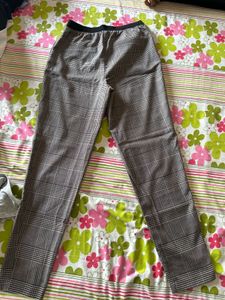 Plaid High-Waisted Pants