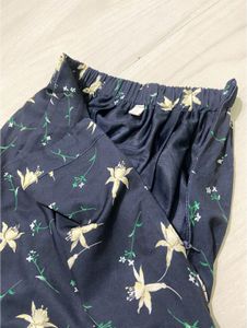 Royal Blue Printed Midi Skirt