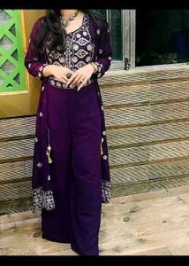 Elegant Purple Shrug Dress