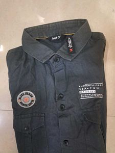 Style-X Casual Shirt - Black Human Patch