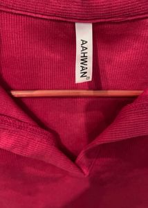 Pink Collared Crop Top