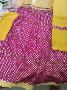 Ethnic frock with patiala and dupatta