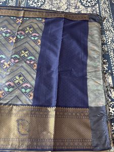 Banarasi Blue Saree With Zari Work