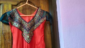 Red anarkali suit