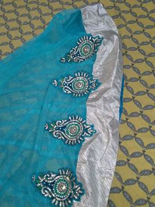 Teal Embellished Salwar Kameez