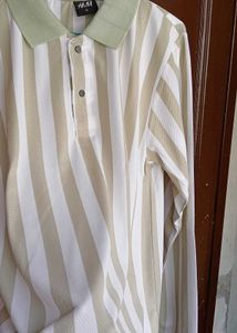 🌟Classic Striped Cotton Full-Sleeve Polo T-Shirt✨