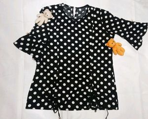 Black Polka Dot Top