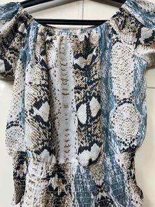 Stylish Animal Print Off-Shoulder Top